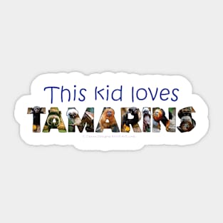 This kid loves Tamarins - wildlife oil painting word art Sticker
